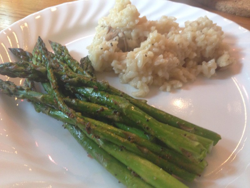 Asparagus and mushroom rissotto